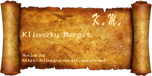 Klinszky Margit névjegykártya